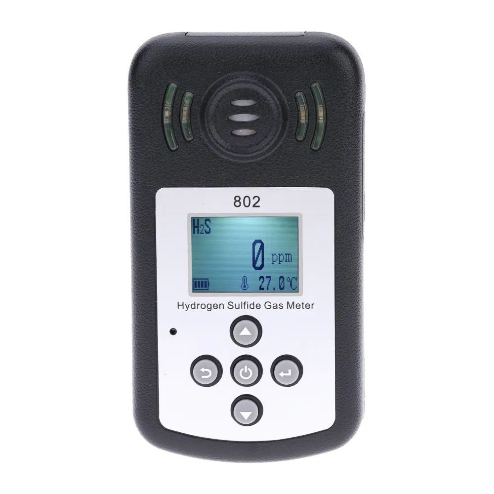 Freeshipping Display LCD professionale Misuratore di gas H2S di idrogeno solforato Analizzatore di gas Rilevatore di misurazione della temperatura Valore di allarme impostabile