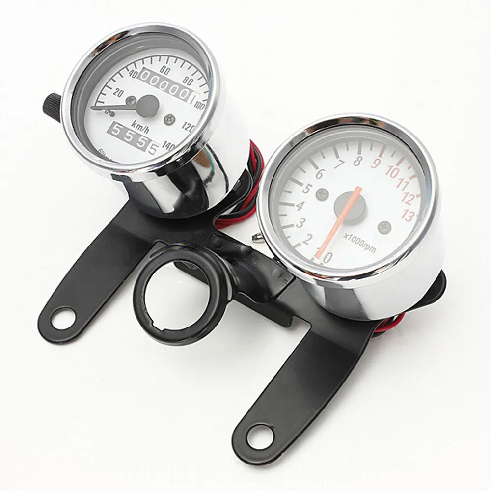 Motorfiets Universele Refiting Snelheidsmeter Odometer Toerenteller Meter met Houder