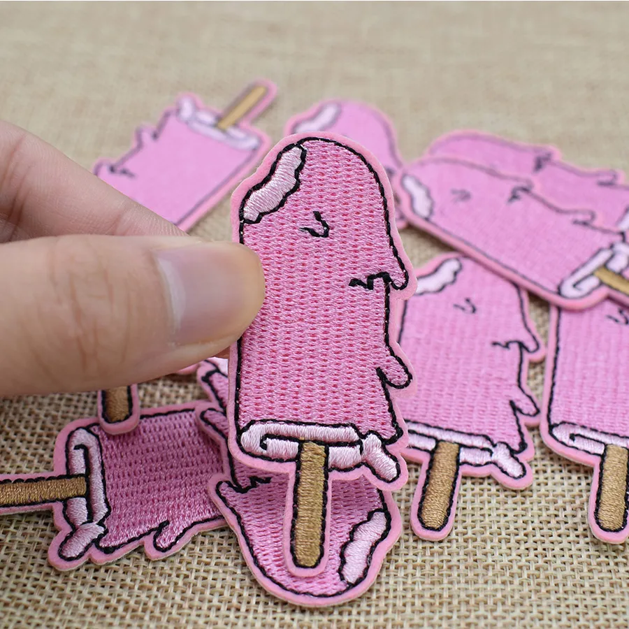 10 шт. PINK LOCE LOLLY PATCHES для одежды Утюг на передаче аппликации Патч для платья DIY SELT на вышитые аппликации аксессуары