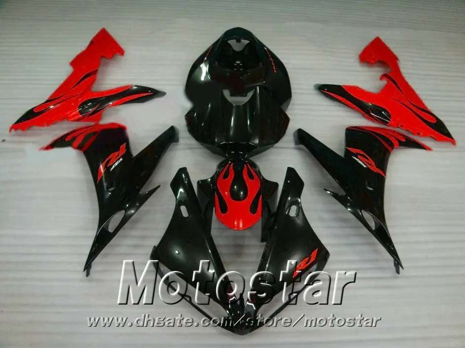 Injection molding ABS full fairing kit for YAMAHA 2004-2006 YZF R1 red black motorcycle parts yzf-r1 04 05 06 fairings set PQ66