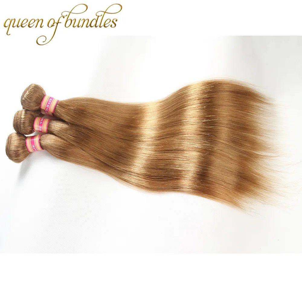 Paquets blonds péruviens cheveux vierges brésiliens droits 27 Extensions de cheveux 100 extensions de cheveux humains Remy non transformés 3 bundles3003903