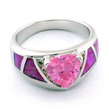 Vuur Opaal Ringen Roze Kleur Mode Mexico Sieraden