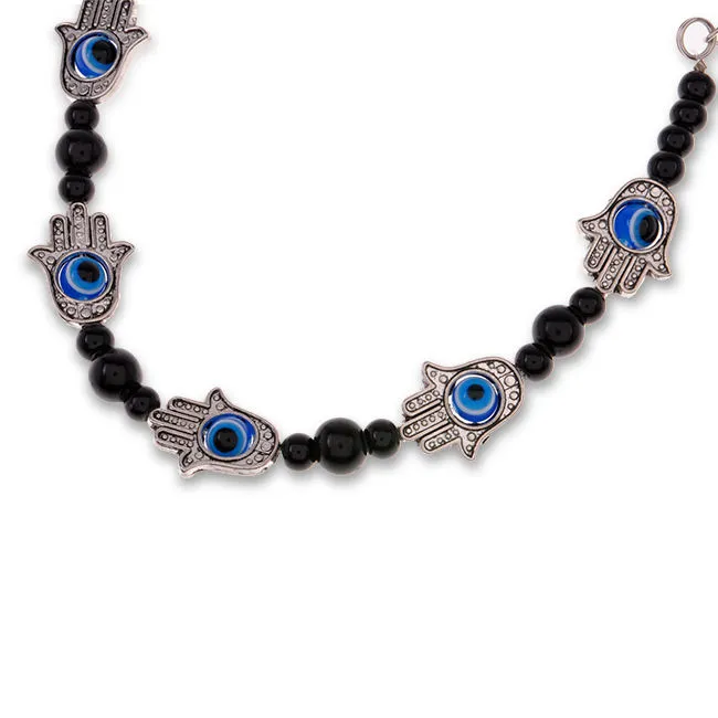 MIC Unique Bracelet Cool Hamsa Fatima Tibetan Silver Hand Evil Eye Beaded Chain