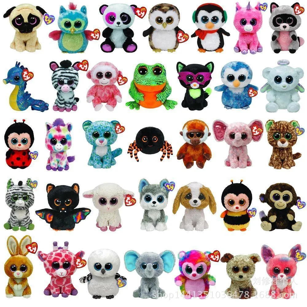 35 Styles TY Beanie Boos Plush Toys Simulation Animal TY Stuffed Animals  Super Soft 6inch 15cm Children Gifts E249 From Angela918, $2.24