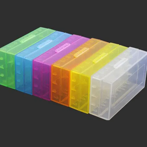 Draagbare draagtas 18650 batterijhouder Opbergdoos van acryl Kleurrijke plastic veiligheidsbox voor 18650 batterij en 16340 batterij 6 kleuren