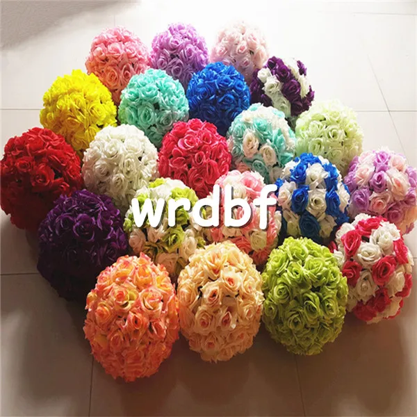 Silk Rose Flower Balls 15 CM Średnica Kissing Balls 24 Kolor Projekty na Wesele Sklepy Sztuczne Dekoracyjne Kwiaty