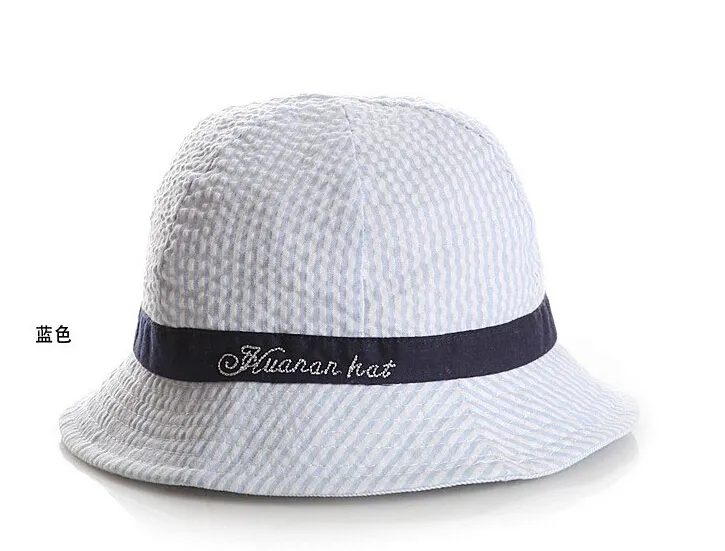 Toddler Infant Sun Cap Summer Outdoor Baby boy Girl Hats Sun Beach Bucket Hat Striped cotton baby basin cap JIA3766386667