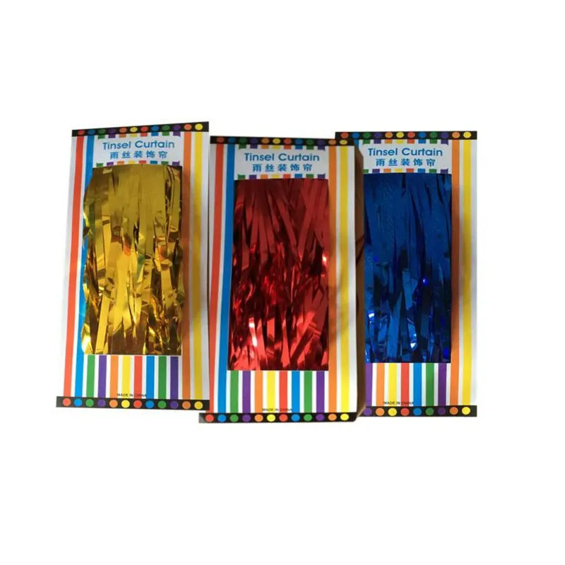 3 * 1m Multi Colors Metallic Folia Fringe Door Curtains Tinsel Decor na urodziny / Wedding Party Booth Tackdrop Za5492