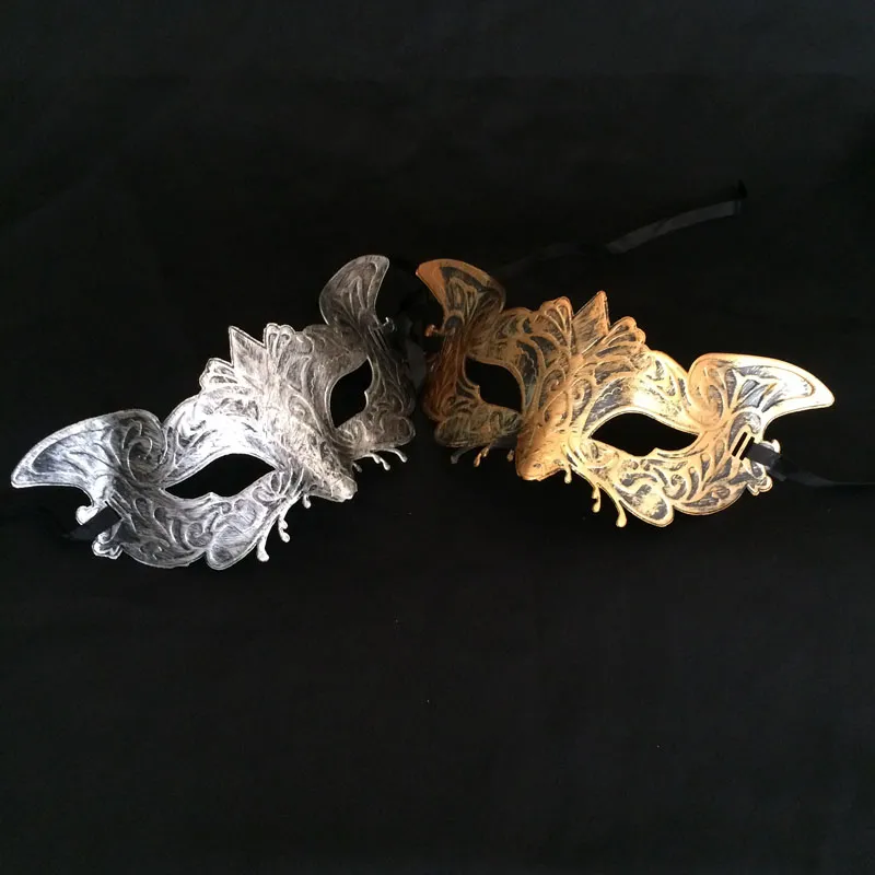 Spedizione DHL Retro Maschere per feste di Halloween uomo donna bambini Mardi Gras Masquerade maschera più colori disponibili (argento e oro)