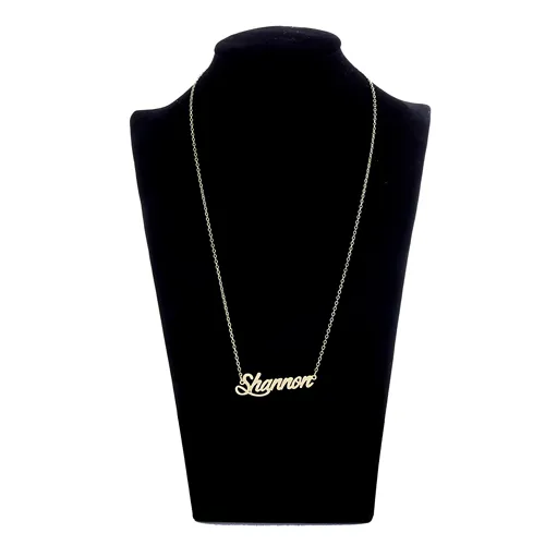 Fashion ladies jewelry Personalized Name Necklace Tag " Shannon " Stainless Steel Gold and Silver Customized Name Necklace ,NL-2398