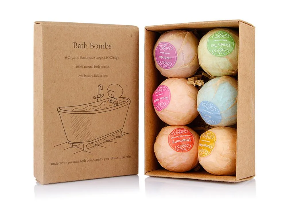 Organic Bath Bombs Bubble Bath Salts Ball Essential Oil Handmade Spa Stress Relief Exfoliërende Mint Lavendel Rose Smaak