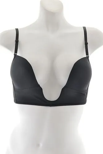 Ultra Deep U Pl Plunge V Neck Wire Free Bras With Low Cut And Push