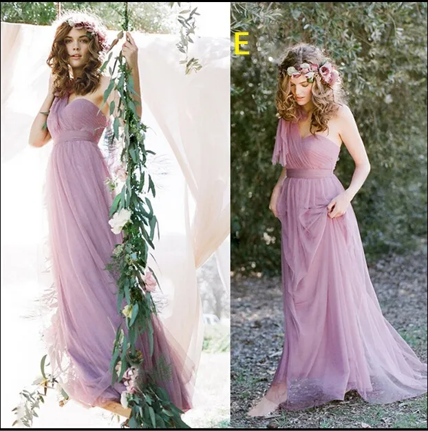 Fantastisk A-Line Golvlängd Tulle Convertible Bridesmaid Dress Slips Till många olika stilar