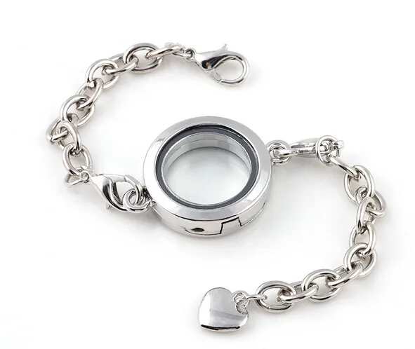 10st / mix färger slät vanligt glas 25mm flytande locket armband armband för kvinnor mode smycken