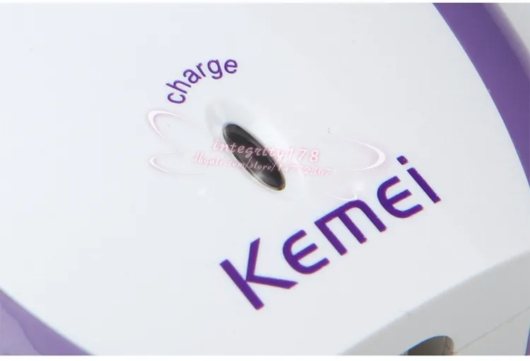 Kemei Lady's Electric Women Shaver Shaver Hair Remover KM-280R Epilatore femminile, viola Epilatore ricaricabile, 10 pz / lotto