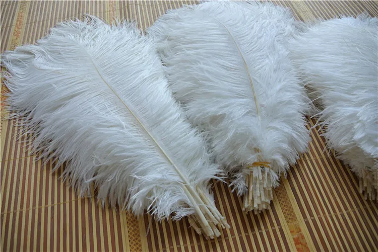 Plumes d'autruche blanches, 200 pièces, 1214 pouces, pour pièce maîtresse de mariage, décoration de mariage, plume deor, coiffure 2918867