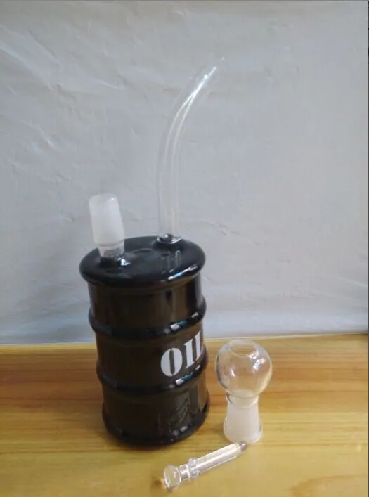 2016 Oil Drum Glass Bong Oil Rig Pipe à eau en verre avec 14MM Pipe à fumer en verre Rig en verre Hookahs Pipe à eau en verre