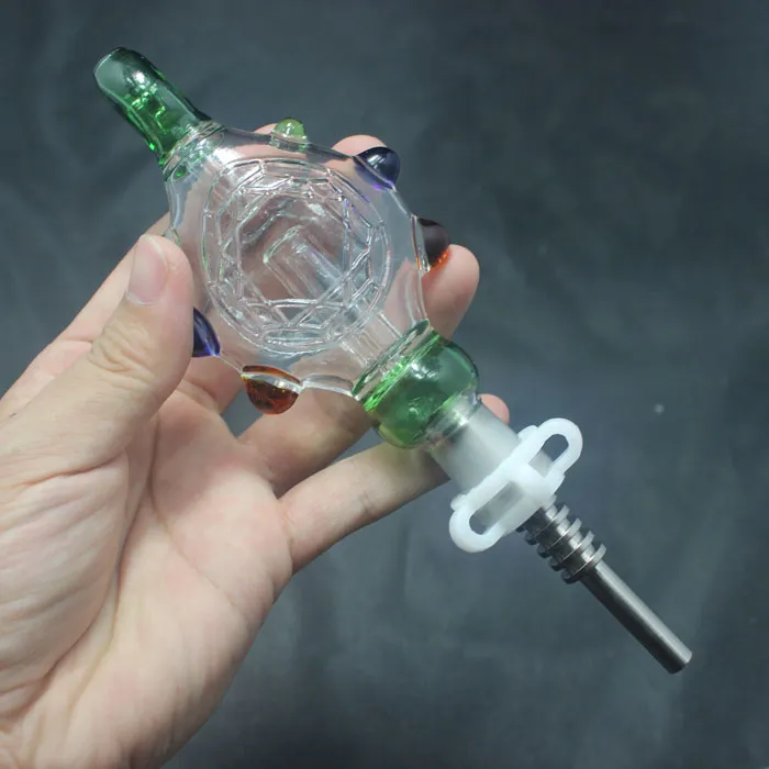 Collettore nettare indossabile Bong di vetro a sospensione a sospensione con un chiodo in titanio raffreddato ad unghie e tubo di concentrata a prova di concentrata a prova di colpa V3.0 Kit