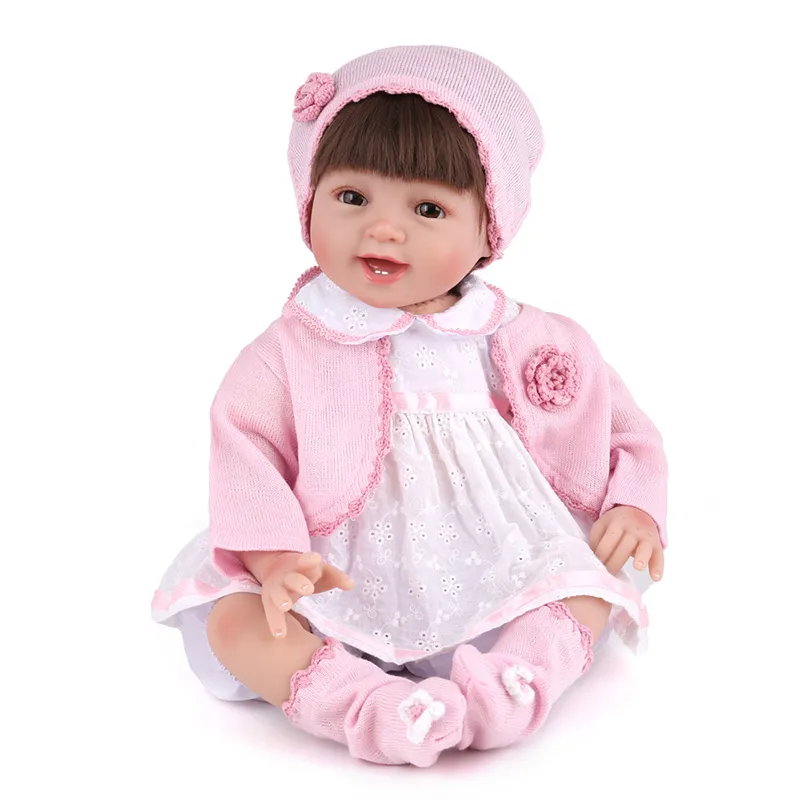 22 pollici morbido silicone vinile Reborn Baby doll panno corpo neonato bambola giocattolo regalo di compleanno di Natale