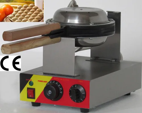 Gratis frakt kommersiell användning non-stick 110V 220V Electric Hongkong Eggettes Bubble Waffle Maker Iron Machine Baker mögel Pane med CE