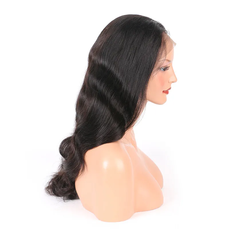 Perruques brésiliennes de vague de corps de cheveux humains de pleine dentelle sans colle de vague de corps ondulée couleur naturelle avec la ligne de cheveux naturelle de BabyHair3721177