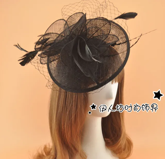 Simple Wedding Bridal Hats Party Cocktail Women Fascinator Party Wedding Feather Veil Hat Hair Clip Valentine Day Gift Fascinator Hats