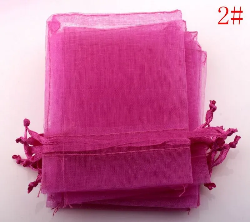 wit etc. 20-kleuren organza-cadeauzakken, 7x9cm .9x12cm .13x18 cm. Met drawstring