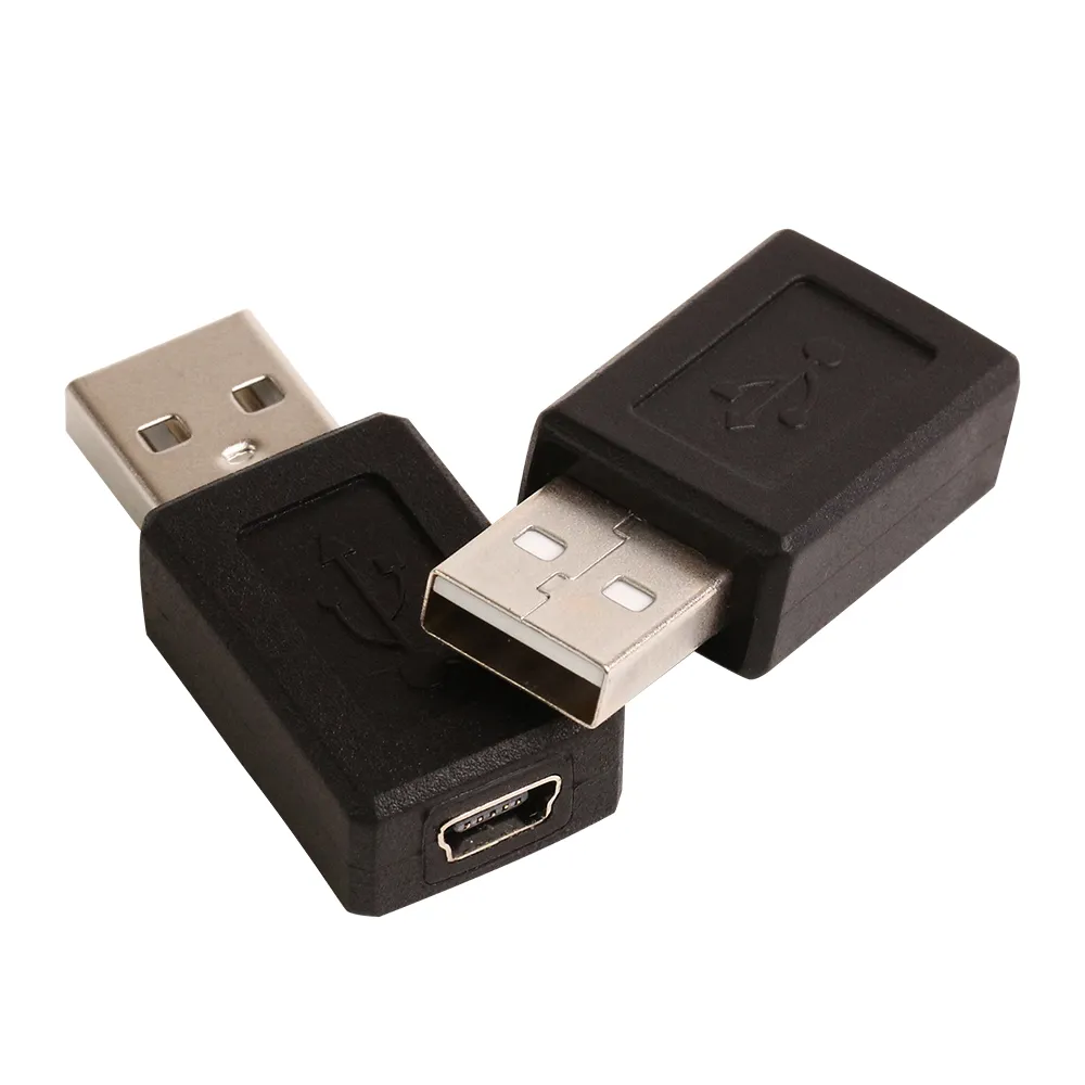 Partihandel 100PCS / Lot USB En Man till Micro USB B Kvinnlig Data Kabeladapter Connector Converter Gratis frakt