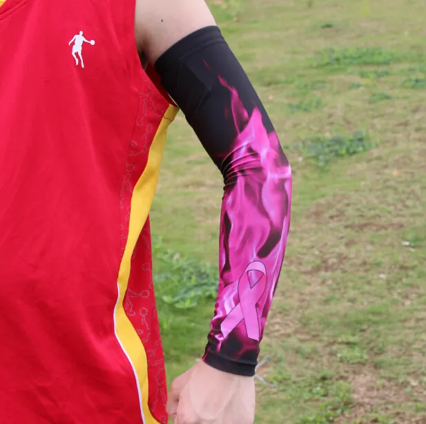 NEW navy yellow white arm sleeve Sports Titanium Baseball Compression Pink Ribbon YS, YM, YL, S,M,L