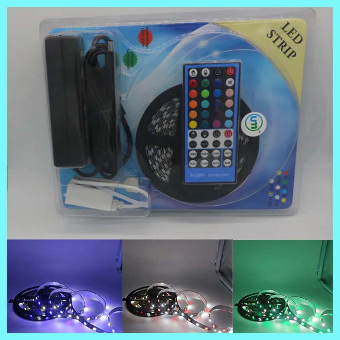 10Sets LED Strip Blister Kit 300LED 5050 SMD RGBW / RGBWW PCB Zwart Waterdicht / niet-WaterRpoof Amazing Flexible Tape