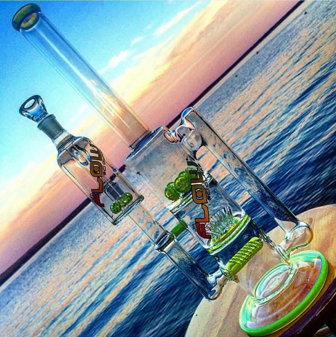 Green Red Glass Water Pipes Hookah Bongs with Sprinkle Perc Liner Percolatror and Ash Catcher Blue Black Oil Rig Dabbers