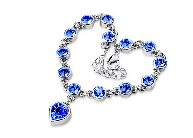 Pulsera de cristal austriaco personalizado en forma de corazón pulseras Hight Quality joyería de las mujeres mejor regalo para mujeres joyería de la boda 8199
