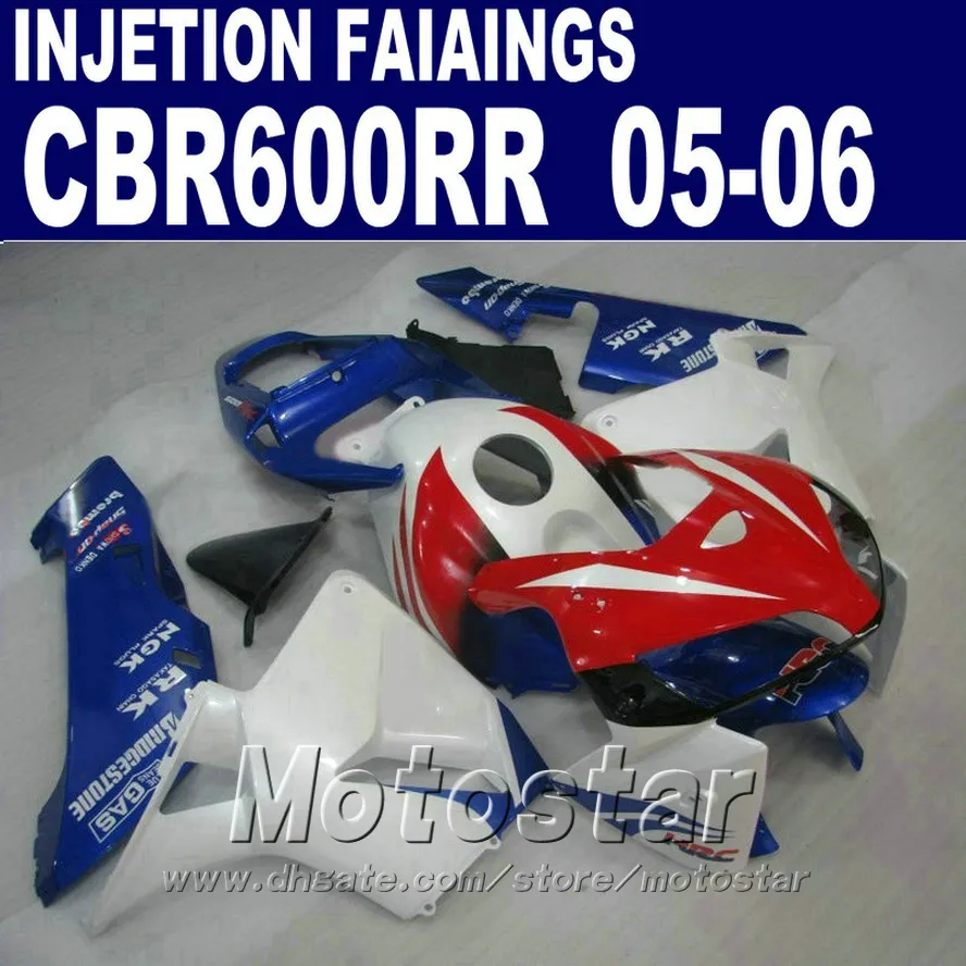 Blue red custom fairing! Injection Molding for HONDA CBR 600 RR fairing 2005 2006 cbr600rr 05 06 cbr 600rr fairings kit QBY3