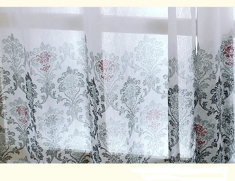 Sur rideau rideaux occultants pour salon pour el luxe Tulle rideaux transparents prêt à l'emploi traitement de fenêtre drapé Grey2506822