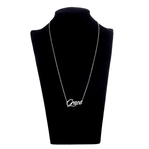 Collana con nome Grace personalizzato donna Targhetta personalizzata Ciondolo gioielli in acciaio inossidabile placcato oro Regalo di San Valentino