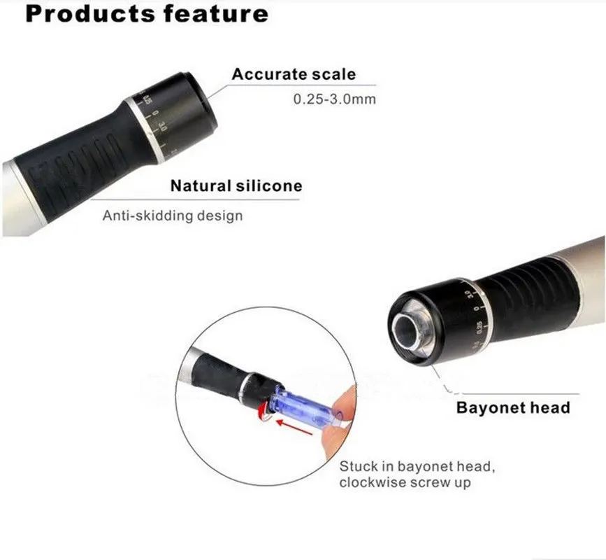A1-C الدكتور القلم ديرما القلم السيارات نظام إبرة مجهرية تعديل أطوال إبرة 0.25 ملليمتر -3.0 ملليمتر الكهربائية ختم السيارات الرول مكافحة بقعة