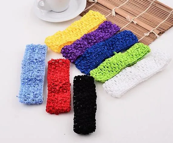 ! 1.5 Inch Wide baby girl Elastic Crochet Top Headband for Children Hair Band Hair accessories drop shipping /