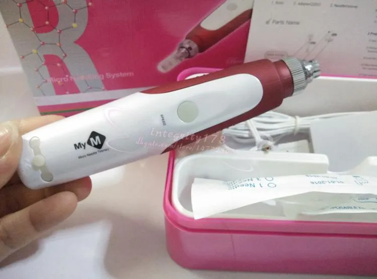 Drop Ship Topkwaliteit MyM Derma Pen Auto Elektrische Derma Penstempel Met Micro Naald Cartridges Anti Aging Facial Beauty