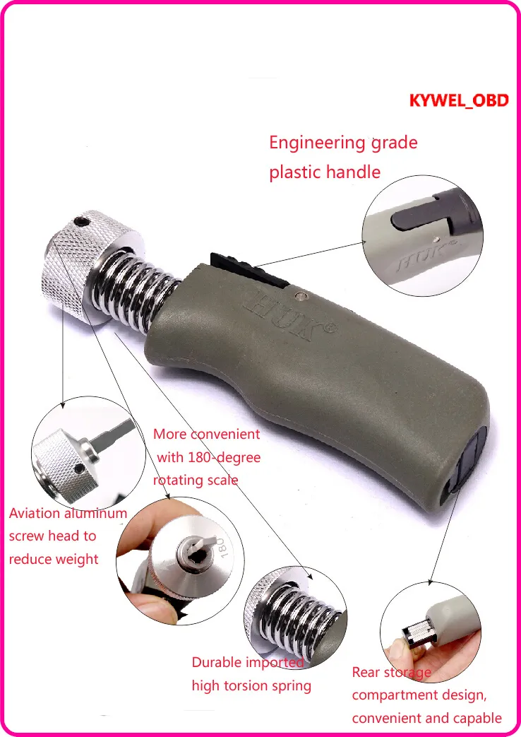 새로운 huk 플러그 스피너 빠른 건 회전 도구 펜 타입 플러그 스피너 잠금 장치 픽 도구 잠금 장치