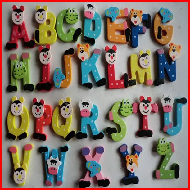 New Colorful Animal Wooden Refrigerator Alphabet A Z Letters