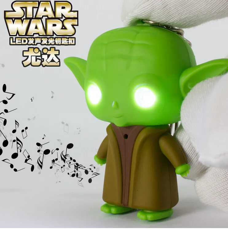 LED Star Wars Darth Vader Keychains With Sound Light Lamp Flashlight