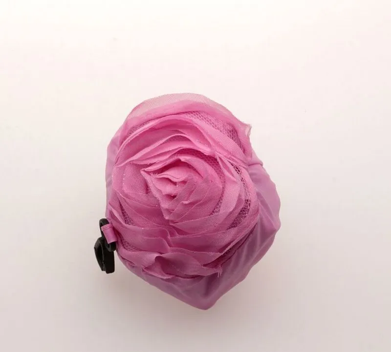 Chaud ! 10 pièces couleur Rose joli Rose pliable Eco sac à provisions réutilisable 39.5 cm x 38 cm (432)