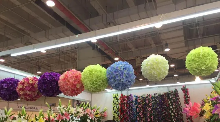 Bola de flor de hortênsia artificial de 11 polegadas, almofada de alfinetes, bola de casamento, bola de beijo, casamento, supermercado, deoração, bola de enforcamento fb009