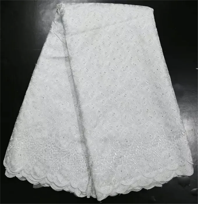 Tissu de dentelle de broderie africaine patern à la mode avec un joli matériel de dentelle d'organza de décroation pour la fête 4O01-PP, 5yards/pc