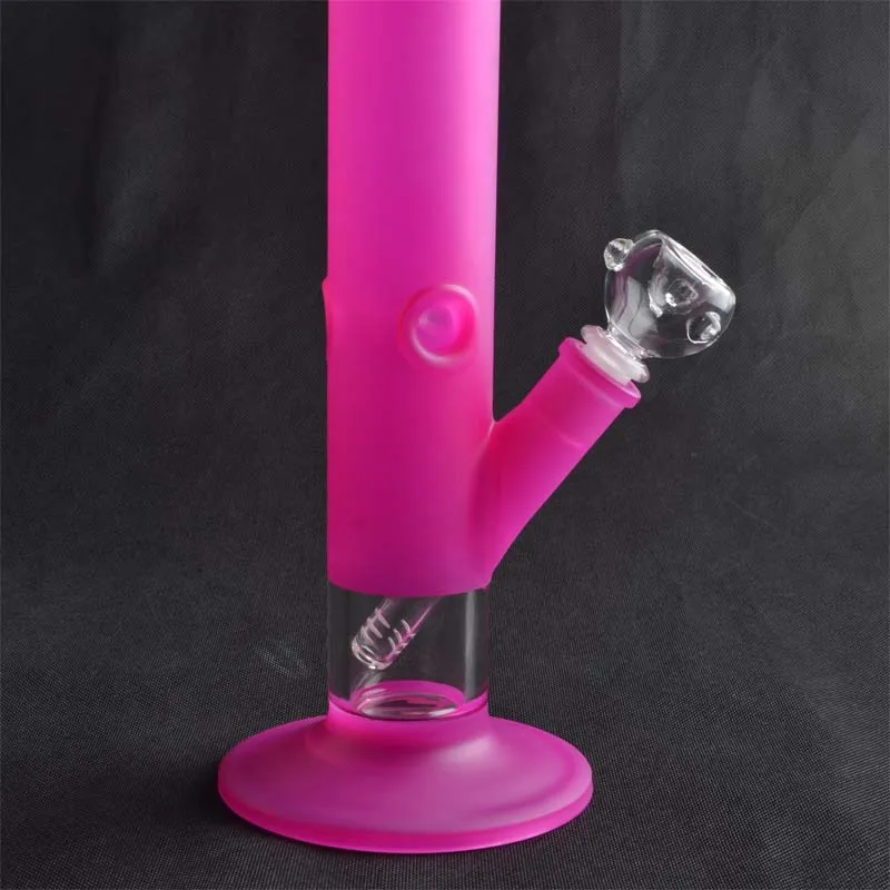 Pink bong factory price hot triple glass waterpipes hookahs 45cm height 