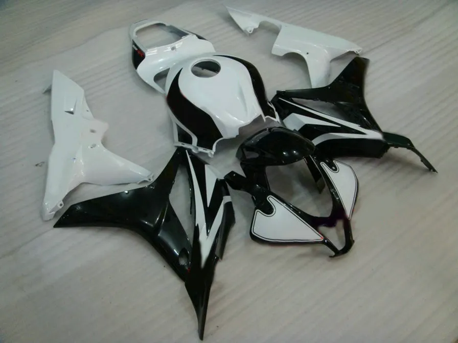 Kit de carénage de moto en moulage par Injection pour HONDA CBR600RR 07 08, kit de carénage ABS noir et blanc CBR 600RR F5 2007 2008 KQ65