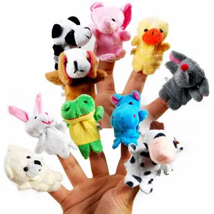 Even mini animal finger Baby Plush Toy Finger Puppets Talking Props 10 animal group Stuffed Plus Animals Stuffed Animals Toys Gi1404550