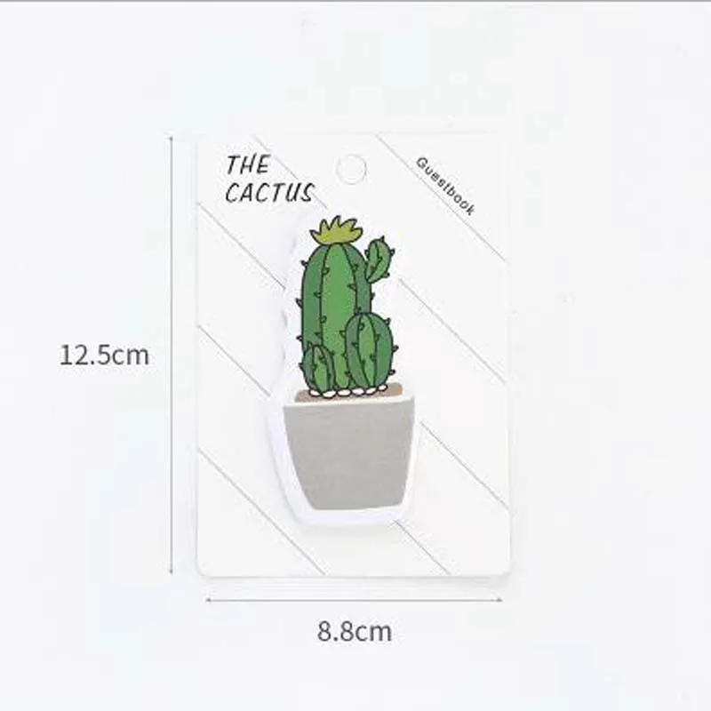 Gullig Cactus Memo Pad Sticky Note Sticker Memo Book Note Paper n Stickers Stationery Office Tillbehör Skolleveranser