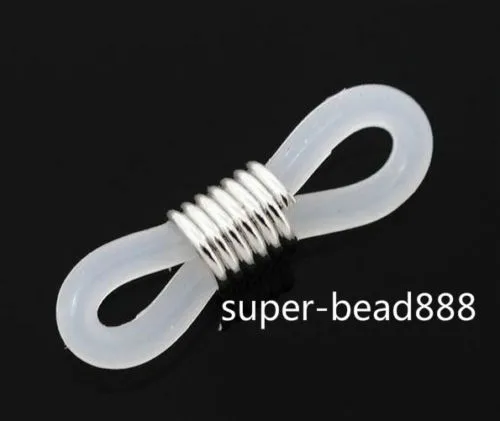 500Pcs Rubber Looped End Connectors for Eyeglass Holder Necklace Chain 20x6mm