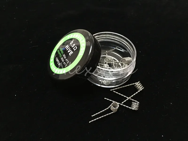 Flacher verdrillter Draht, verschmolzene Clapton-Spulen, vorgefertigte Hive-Wickeldrähte, Alien Mix, verdrillter Quad Tiger, 9 verschiedene Heizwiderstände, 10 Stück/Karton für RDA